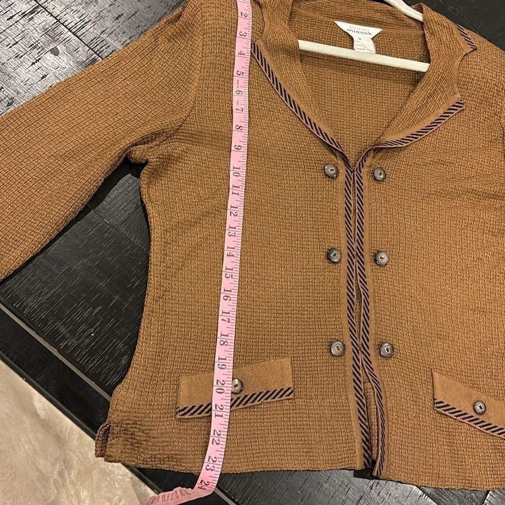 Misook Cardigan Sweater Blazer Bling Buttons Luxury M​​​​​​​​​​​​​​​​ - Picture 7 of 11